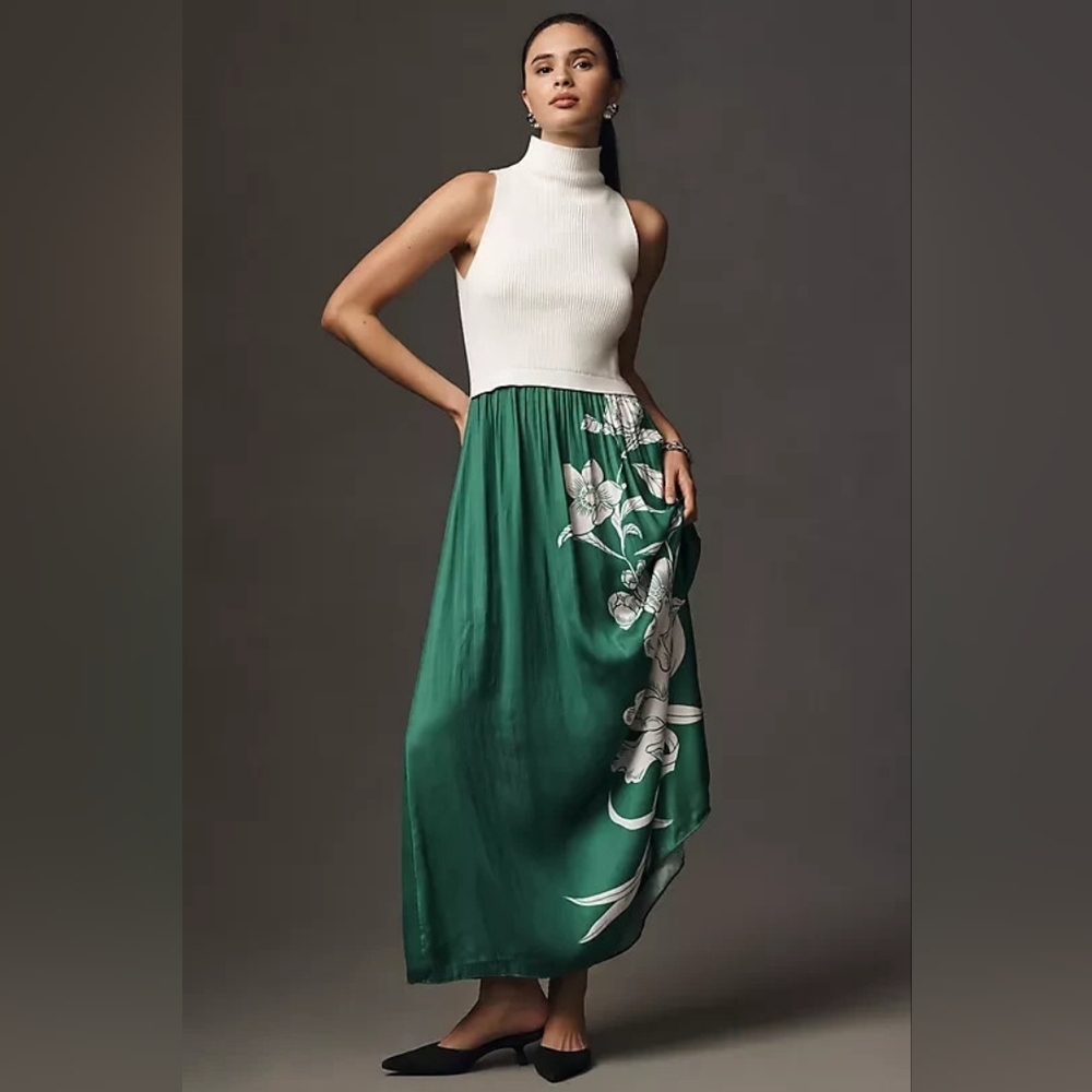 Anthropologie The Thea Maxi Sweater Dress Sleeveless Spring M